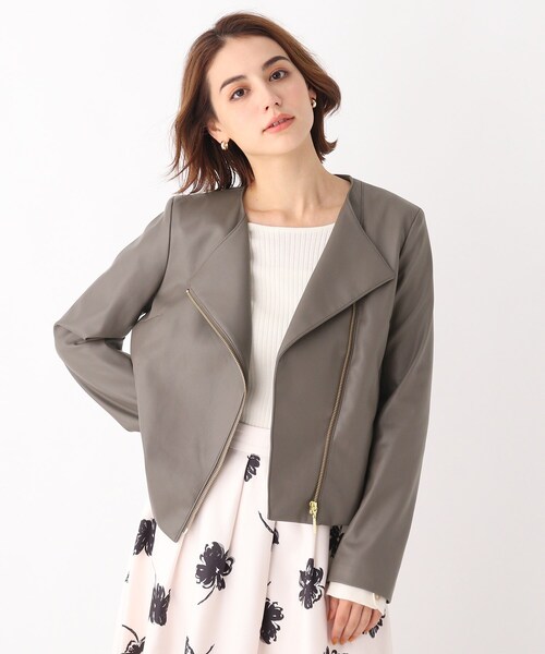 index（インデックス）の「◆シンセティックレザージャケット【WEB限定サイズ】（ライダースジャケット・レディース・ブラック/ナチュラル/チャコールグレー・36/38/40/42）」の20枚目の写真