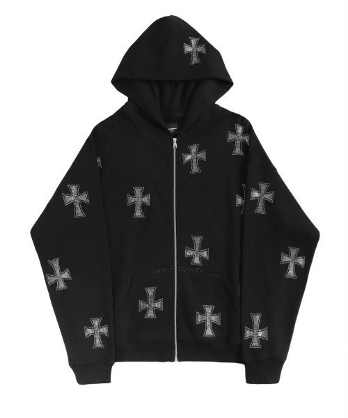 UNKNOWN LONDON/アンノウン アンノウンロンドン】RHINESTONE ZIP
