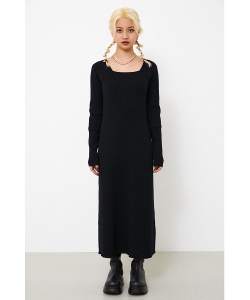 LAGUA GEM（ラグアジェム）の「FIT RIB LONG KNIT OP（ワンピース・レディース・ブラック/ブラウン・SMALL/MEDIUM）」の16枚目の写真