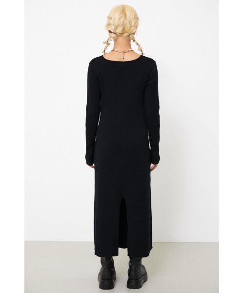 LAGUA GEM（ラグアジェム）の「FIT RIB LONG KNIT OP（ワンピース・レディース・ブラック/ブラウン・SMALL/MEDIUM）」の7枚目の写真