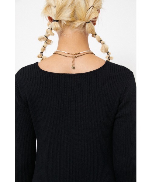 LAGUA GEM（ラグアジェム）の「FIT RIB LONG KNIT OP（ワンピース・レディース・ブラック/ブラウン・SMALL/MEDIUM）」の10枚目の写真