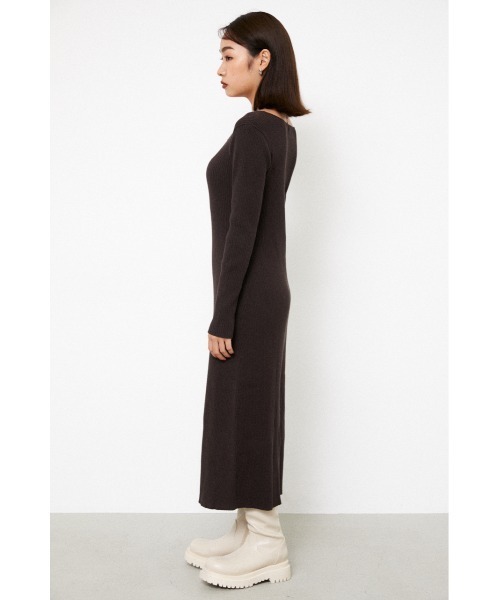 LAGUA GEM（ラグアジェム）の「FIT RIB LONG KNIT OP（ワンピース・レディース・ブラック/ブラウン・SMALL/MEDIUM）」の20枚目の写真