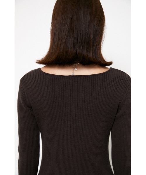 LAGUA GEM（ラグアジェム）の「FIT RIB LONG KNIT OP（ワンピース・レディース・ブラック/ブラウン・SMALL/MEDIUM）」の11枚目の写真