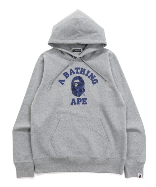 A BATHING APE（アベイシングエイプ）の「WEB限定/COLOR CAMO COLLEGE PULLOVER HOODIE M BAPEC（パーカー・メンズ・ブラック×パープル/グレー系その他3/グレー系その他7/ブラック×ブルー/ブラック×レッド/グレー系その他2・X-LARGE/MEDIUM/XXX-LARGE/SMALL/LARGE/XX-LARGE）」の6枚目の写真