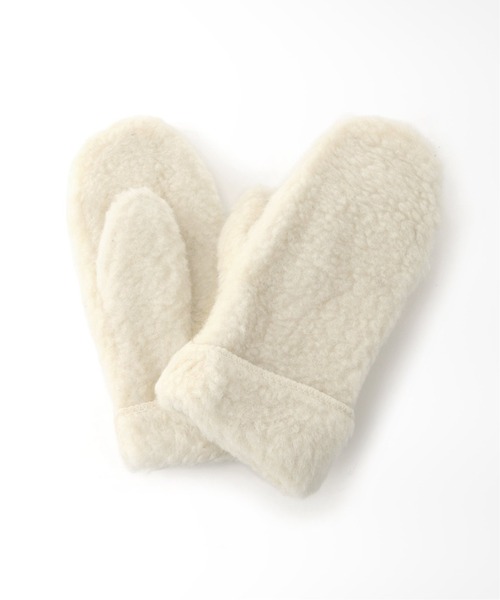 COLD BREAKER(コールドブレーカー)の「【COLD BREAKER/コールドブレイカー】freeze mittens wool pile(手袋・レディース・ホワイト/ライトグレー/その他・FREE)」の2枚目の写真