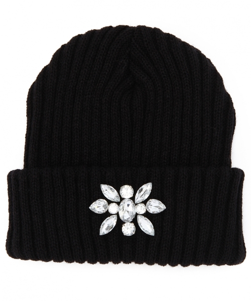 BEAUTY&YOUTH UNITED ARROWS(ビューティーアンドユースユナイテッドアローズ)の「BYSF Laube アクリルビジューニットキャップ2◆(ニットキャップ/ビーニー・レディース・ブラック/ダークグレー/ワインレッド・フリー)」の1枚目の写真