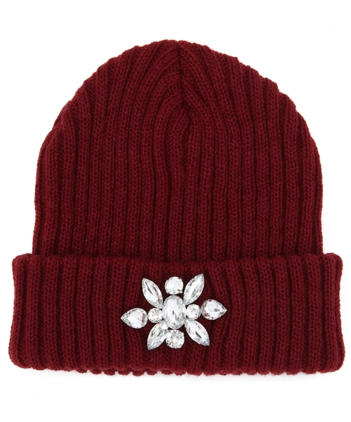 BEAUTY&YOUTH UNITED ARROWS(ビューティーアンドユースユナイテッドアローズ)の「BYSF Laube アクリルビジューニットキャップ2◆(ニットキャップ/ビーニー・レディース・ブラック/ダークグレー/ワインレッド・フリー)」の3枚目の写真