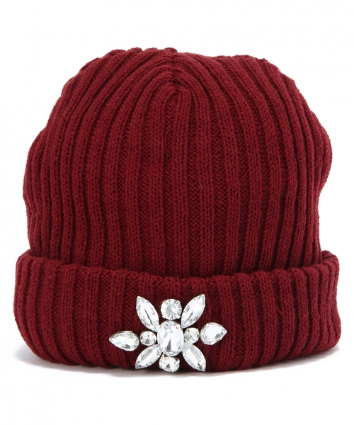 BEAUTY&YOUTH UNITED ARROWS(ビューティーアンドユースユナイテッドアローズ)の「BYSF Laube アクリルビジューニットキャップ2◆(ニットキャップ/ビーニー・レディース・ブラック/ダークグレー/ワインレッド・フリー)」の6枚目の写真