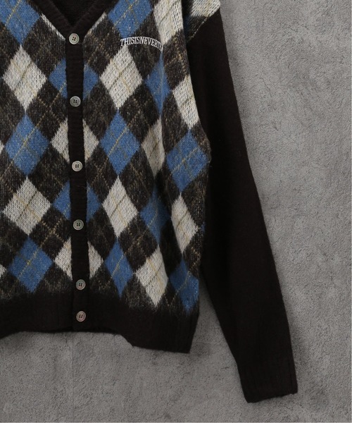 thisisneverthat(ディスイズネバーザット)の「【thisisneverthat / ディスイズネバーザット】ARGYLE CARDIGAN(カーディガン/ボレロ・メンズ・ブラック/ネイビー/ブラウン・MEDIUM)」の6枚目の写真