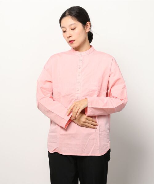 EEL（イール）の「EEL/イール　別注　チャコールヘンリー ロングスリーブ　21SS（シャツ/ブラウス・レディース・ブラック/ピンク・XS）」の2枚目の写真