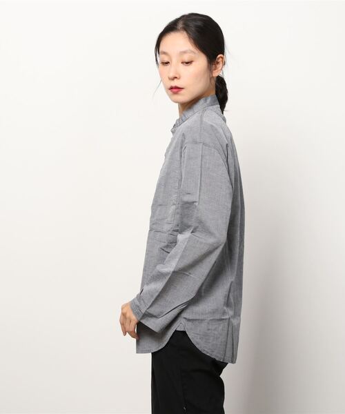 EEL（イール）の「EEL/イール　別注　チャコールヘンリー ロングスリーブ　21SS（シャツ/ブラウス・レディース・ブラック/ピンク・XS）」の3枚目の写真