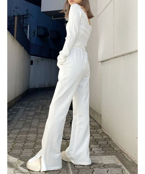 GYDA（ジェイダ）の「【セットアップ着用可】HEM ZIPUPスウェットフレアーパンツ（その他パンツ・レディース・ブラック/ベージュ/オフホワイト・FREE）」の15枚目の写真