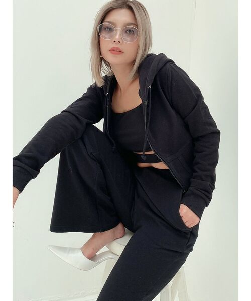 GYDA（ジェイダ）の「【セットアップ着用可】HEM ZIPUPスウェットフレアーパンツ（その他パンツ・レディース・ブラック/ベージュ/オフホワイト・FREE）」の16枚目の写真