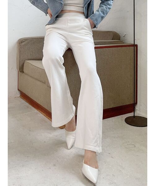 GYDA（ジェイダ）の「【セットアップ着用可】HEM ZIPUPスウェットフレアーパンツ（その他パンツ・レディース・ブラック/ベージュ/オフホワイト・FREE）」の18枚目の写真