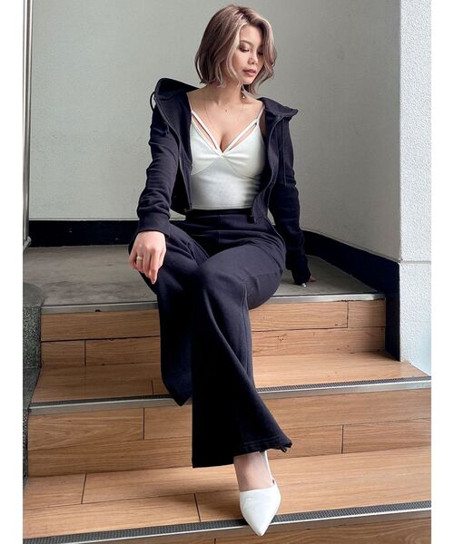 GYDA（ジェイダ）の「【セットアップ着用可】HEM ZIPUPスウェットフレアーパンツ（その他パンツ・レディース・ブラック/ベージュ/オフホワイト・FREE）」の19枚目の写真