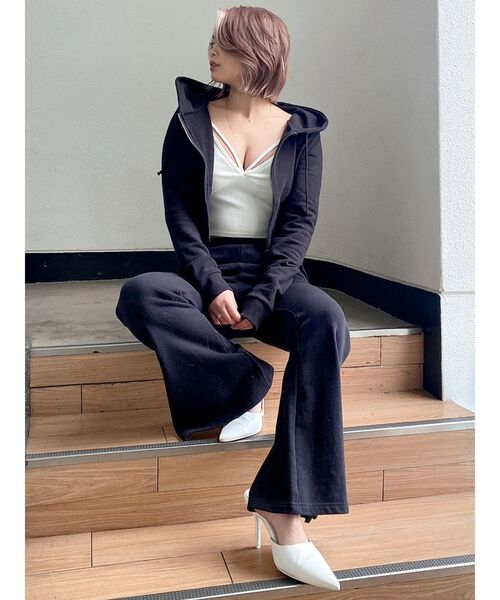 GYDA（ジェイダ）の「【セットアップ着用可】HEM ZIPUPスウェットフレアーパンツ（その他パンツ・レディース・ブラック/ベージュ/オフホワイト・FREE）」の21枚目の写真