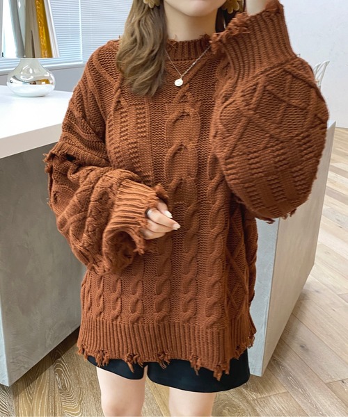 セール】ダメージパッチワークニット【ZOZOTOWN限定アイテム】（ニット