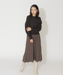 NATURAL BEAUTY BASIC | サテンプリーツスカート(スカート)