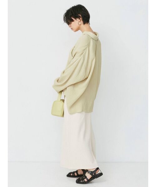 Ungrid(アングリッド)の「楊柳ビッグルーズシャツ(シャツ/ブラウス・レディース・オフホワイト/グリーン系その他/ピンク・FREE)」の10枚目の写真