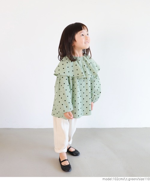 coca(coca)(コカ)の「キッズ ビッグカラードットブラウス(シャツ/ブラウス・キッズ・ライトグリーン・100/110/120/130)」の3枚目の写真