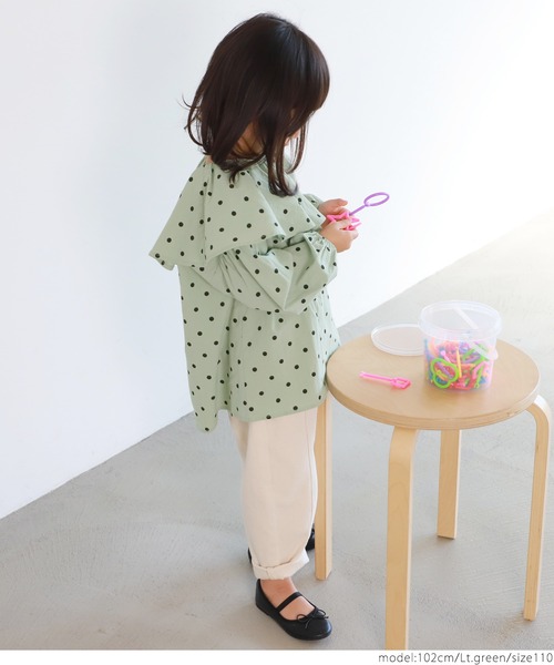 coca(coca)(コカ)の「キッズ ビッグカラードットブラウス(シャツ/ブラウス・キッズ・ライトグリーン・100/110/120/130)」の5枚目の写真