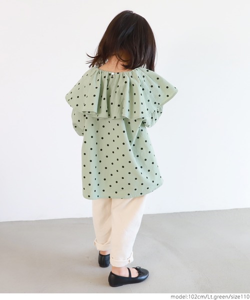 coca(coca)(コカ)の「キッズ ビッグカラードットブラウス(シャツ/ブラウス・キッズ・ライトグリーン・100/110/120/130)」の7枚目の写真