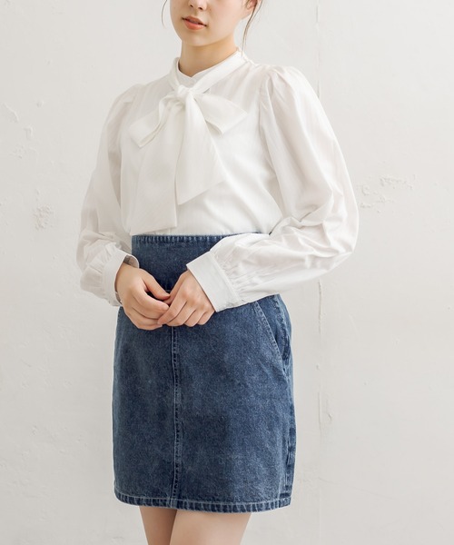 OLIVE des OLIVE（オリーブデオリーブ）の「ボウタイブラウス（シャツ/ブラウス・レディース・ホワイト/オフホワイト/アイボリー・FREE）」の22枚目の写真