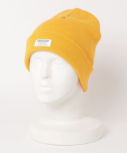 ACAPULCO GOLD（アカプルコゴールド）の「ACAPULCO GOLD / USAG BEANIE（ニットキャップ/ビーニー・メンズ・ブラック/ネイビー/レッド/イエロー/ヘザーグレー/チャコール・ONE SIZE）」の5枚目の写真