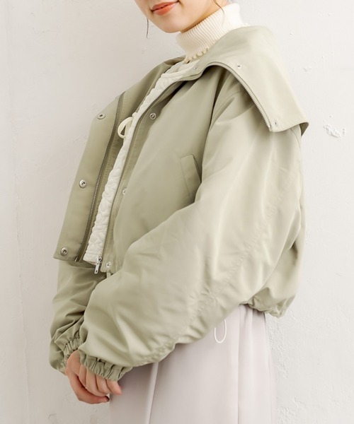 OLIVE des OLIVE（オリーブデオリーブ）の「ショート丈マウンテンパーカー（ブルゾン・レディース・ブラック/カーキ/アイボリー・FREE）」の16枚目の写真