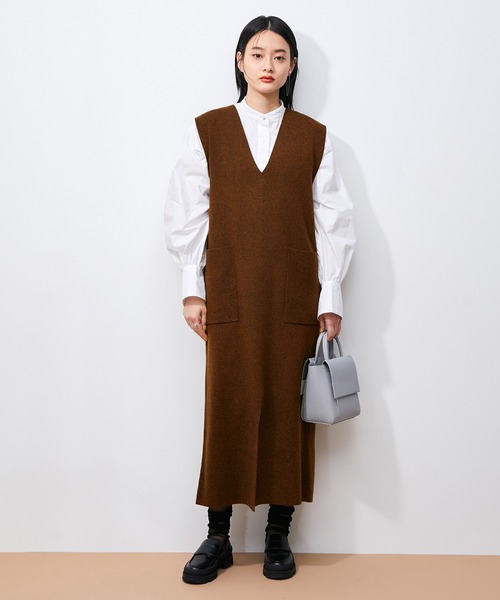 ADAM ET ROPE'（アダムエロペ）の「【2WAY】総針ジャンパースカート（ジャンパースカート・レディース・ブラック/ブラウン/ベージュ系その他・FREE）」の21枚目の写真