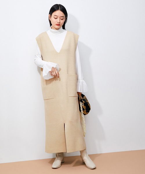 ADAM ET ROPE'（アダムエロペ）の「【2WAY】総針ジャンパースカート（ジャンパースカート・レディース・ブラック/ブラウン/ベージュ系その他・FREE）」の22枚目の写真