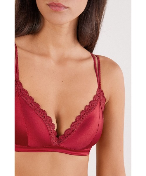 Tiziana シルク＆レース トライアングルブラ（ブラジャー