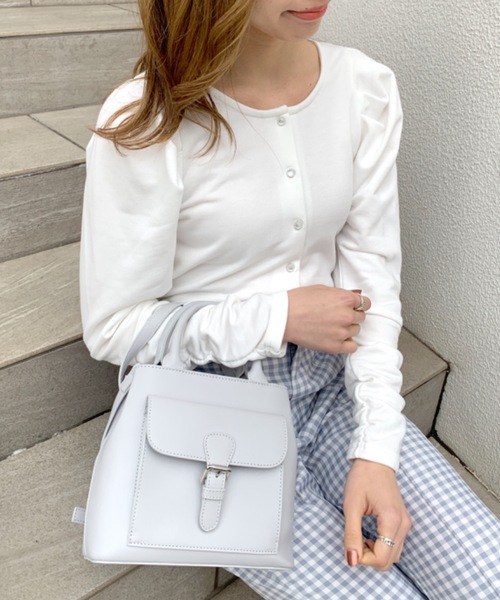 OLIVE des OLIVE（オリーブデオリーブ）の「ポケット付きショルダーバッグ（ショルダーバッグ・レディース・ライトグレー/ブラック/オフホワイト/ピンク・FREE）」の4枚目の写真