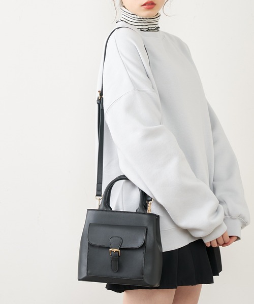 OLIVE des OLIVE（オリーブデオリーブ）の「ポケット付きショルダーバッグ（ショルダーバッグ・レディース・ライトグレー/ブラック/オフホワイト/ピンク・FREE）」の8枚目の写真