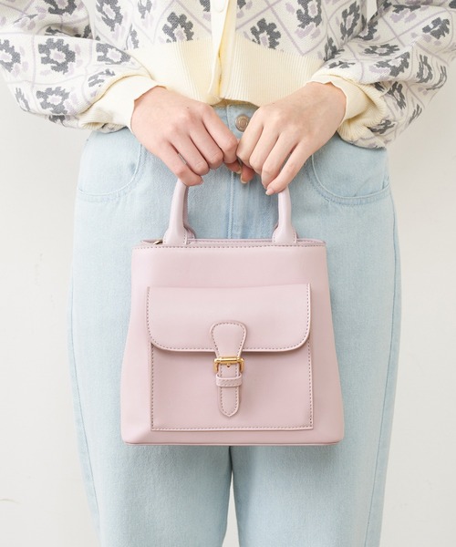 OLIVE des OLIVE（オリーブデオリーブ）の「ポケット付きショルダーバッグ（ショルダーバッグ・レディース・ライトグレー/ブラック/オフホワイト/ピンク・FREE）」の12枚目の写真