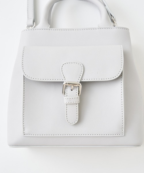 OLIVE des OLIVE（オリーブデオリーブ）の「ポケット付きショルダーバッグ（ショルダーバッグ・レディース・ライトグレー/ブラック/オフホワイト/ピンク・FREE）」の17枚目の写真