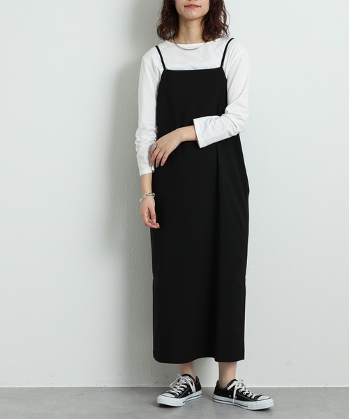 CIAOPANIC TYPY(チャオパニックティピー)の「【インナー付き】とろみキャミワンピース(ワンピース・レディース・ブラック/ベージュ・ONE SIZE)」の3枚目の写真