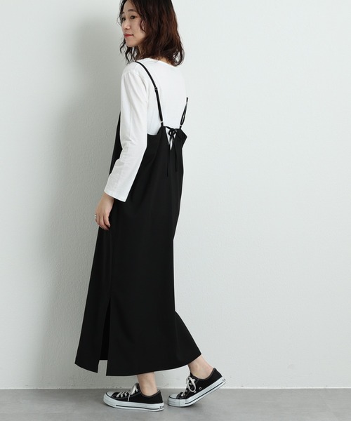 CIAOPANIC TYPY(チャオパニックティピー)の「【インナー付き】とろみキャミワンピース(ワンピース・レディース・ブラック/ベージュ・ONE SIZE)」の5枚目の写真