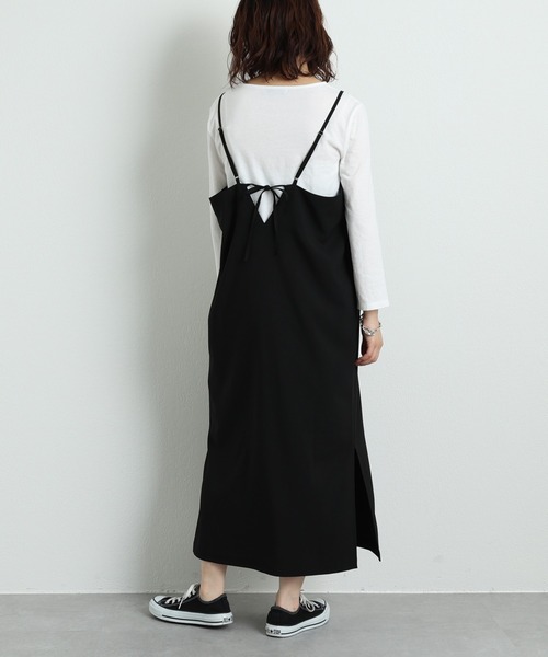 CIAOPANIC TYPY(チャオパニックティピー)の「【インナー付き】とろみキャミワンピース(ワンピース・レディース・ブラック/ベージュ・ONE SIZE)」の6枚目の写真