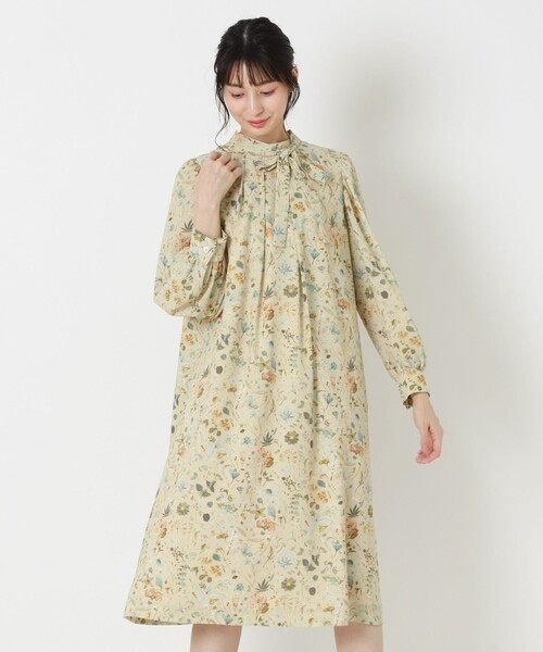 Liberty Floral ワンピース Amaca アマカ のファッション ボウタイドレス V5j を購入できます Amaca