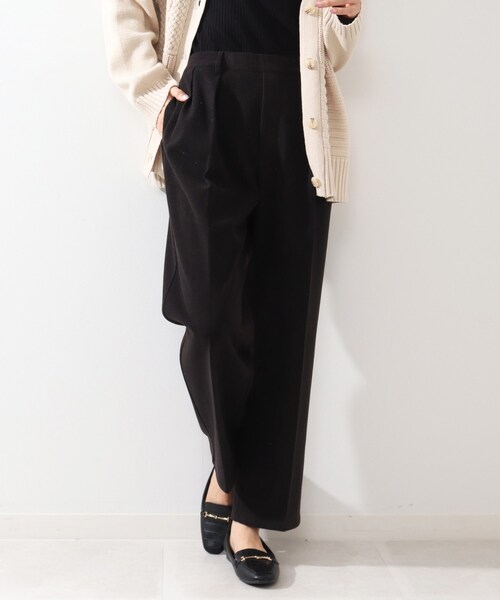 DRESKIP（ドレスキップ）の「◆タックゆるテーパードパンツ（その他パンツ・レディース・ブラック/ダークブラウン/オフホワイト・02/03/04）」の10枚目の写真