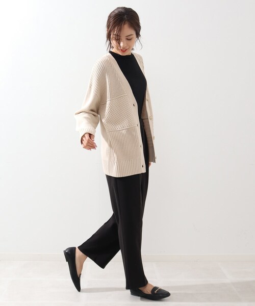 DRESKIP（ドレスキップ）の「◆タックゆるテーパードパンツ（その他パンツ・レディース・ブラック/ダークブラウン/オフホワイト・02/03/04）」の14枚目の写真