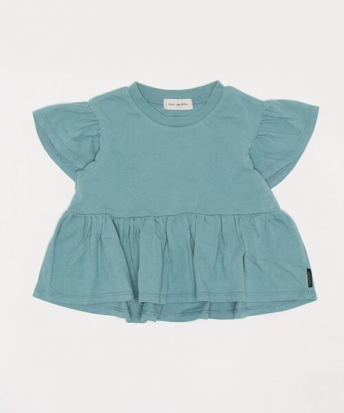 quoti use fith（クゥオティ　ユース　フィス）の「ベーシック天竺 半袖 ギャザーTシャツ（Tシャツ/カットソー・キッズ・ホワイト/グレー/ブルー・90/100/110/120/80/130）」の7枚目の写真