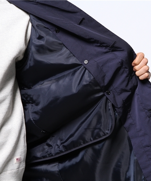 SQUOVAL（スクオーバル）の「【東京西川×SQUOVAL】リモンタステンカラーコート（ステンカラーコート・メンズ・ブラック/ブルー/ネイビー/オリーブ・SMALL/LARGE/MEDIUM）」の13枚目の写真