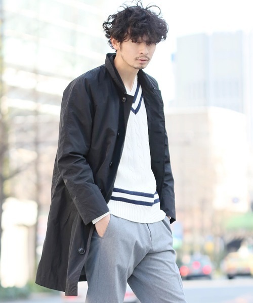 SQUOVAL（スクオーバル）の「【東京西川×SQUOVAL】リモンタステンカラーコート（ステンカラーコート・メンズ・ブラック/ブルー/ネイビー/オリーブ・SMALL/LARGE/MEDIUM）」の20枚目の写真