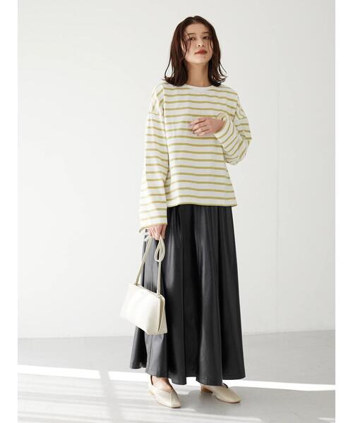 Furryrate（ファーリーレート）の「・furry rate 合成皮革スカート＊（スカート・レディース・アイボリー/ブラック/イエロー・FREE）」の4枚目の写真