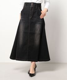 axes femme（アクシーズファム）の「サイド切替フレアデニムＳＫ（デニムスカート）」