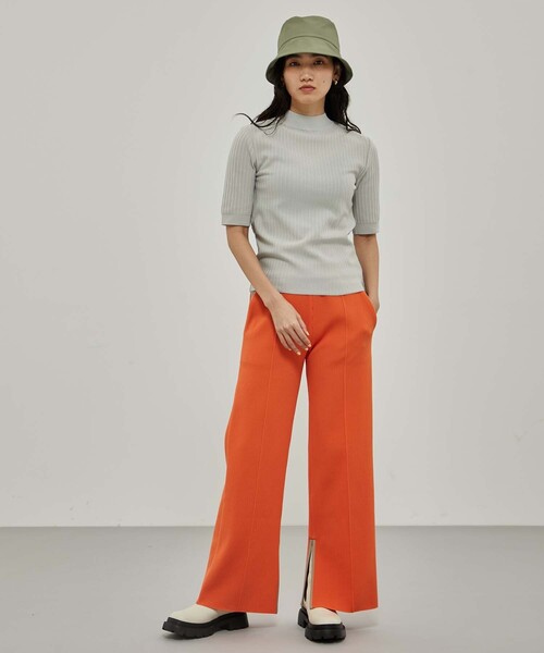CITY TOKYO（シティトウキョウ）の「カラーコードニットパンツ（その他パンツ・レディース・ライム/オレンジ/ダークグレー・1/2）」の6枚目の写真