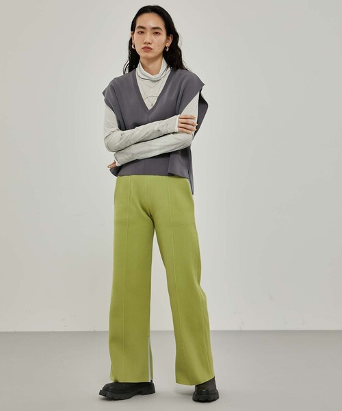 CITY TOKYO（シティトウキョウ）の「カラーコードニットパンツ（その他パンツ・レディース・ライム/オレンジ/ダークグレー・1/2）」の8枚目の写真