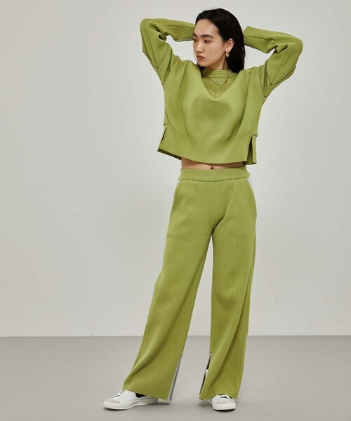 CITY TOKYO（シティトウキョウ）の「カラーコードニットパンツ（その他パンツ・レディース・ライム/オレンジ/ダークグレー・1/2）」の9枚目の写真